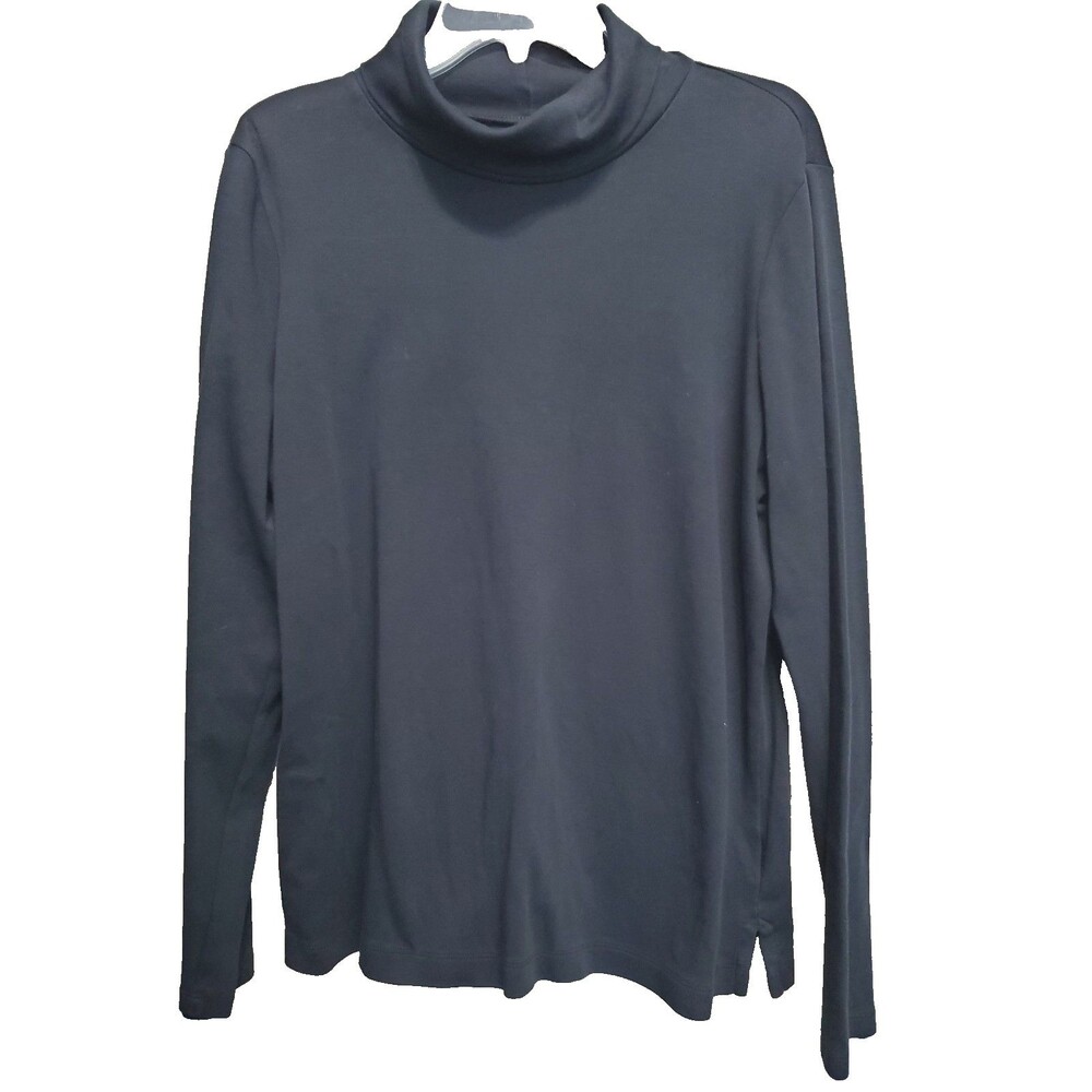 Lands' End Shaped Fit 100% Supima Cotton Long Sleeve Turtleneck Shirt Size L